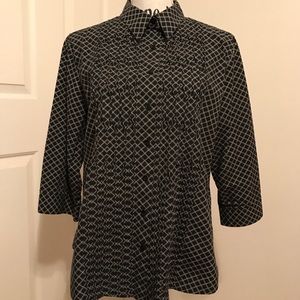 Coldwater Creek 3/4 sl, Easy Care pin-tuck front